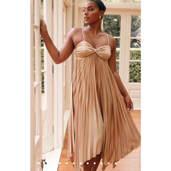 Petal & Pup Tan Midi Dress - Picture 4 of 10